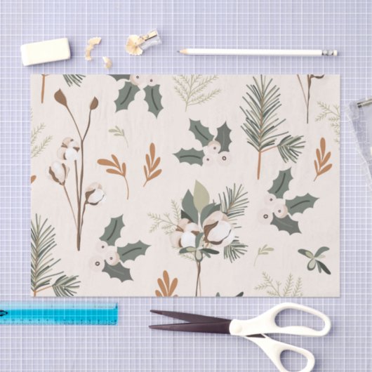 Rustic Beige Holiday Tissuepapier (Craft)