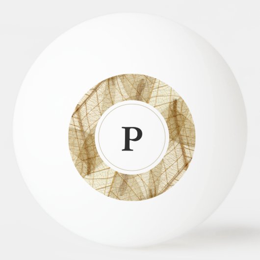 Rustic Beige Lace Leaves Pingpongballen (Voorkant)