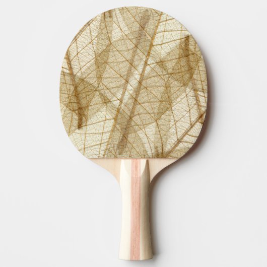 Rustic Beige Lace Leaves Tafeltennisbatje (Voorkant)