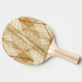 Rustic Beige Lace Leaves Tafeltennisbatje (Zijkant)