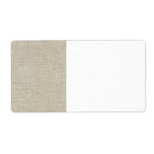 Rustic Beige linen bedrukt Etiket (Voorkant)