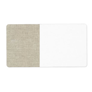 Rustic Beige linen bedrukt Etiket