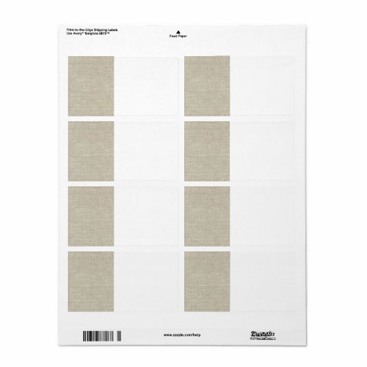 Rustic Beige linen bedrukt Etiket (Full Sheet)