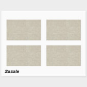 Rustic Beige linen bedrukt Rechthoekige Sticker (Vel)