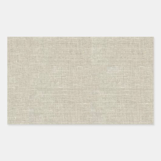 Rustic Beige linen bedrukt Rechthoekige Sticker (Voorkant)