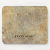 Rustic Beige Linen Texture Business Muismat (Voorkant)