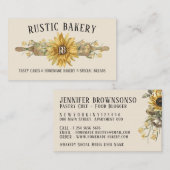 Rustic Beige Wood Rolling Pin Sunflower Bakery Visitekaartje (Voorkant / Achterkant)