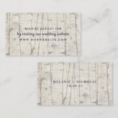 Rustic berch wood bruiloft rsvp informatiekaartje (Voorkant / Achterkant)