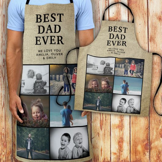 Rustic Best Dad Ever Custom 6 Photo Collage Schort