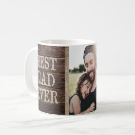 Rustic Best Dad Ever Custom Photo Birthday Koffiemok