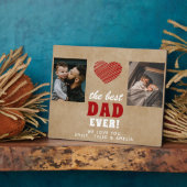 Rustic Best Dad Ever Red Heart 2 Foto Fotoplaat (Zijkant)