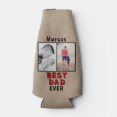 Rustic Best Dad's Day 2 Photo Collage Flesjeskoeler (Voorkant)