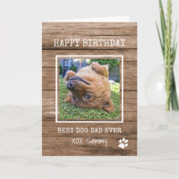 Rustic Best Dog Dad Oog Photo Birthday