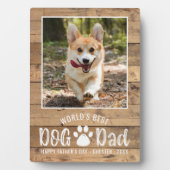 Rustic Best Dog Dad Photo Fathers Day Fotoplaat (voorkant)