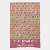 Rustic Best Grandma Red Flower Pattern Theedoek (Verticaal)