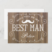 Rustic Best Man | Groomsmannen Kaart (Voorkant / Achterkant)