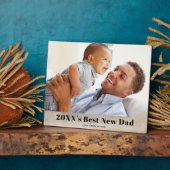 Rustic Best New Dad Single Photo Fotoplaat (Zijkant)
