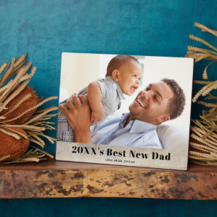 Rustic Best New Dad Single Photo Fotoplaat