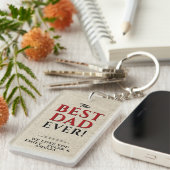 Rustic Best Pap Ever Typography Vader Day Sleutelhanger (Voorkant Rechts)