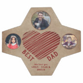 Rustic Best Papa Coeur Père Jour 3 Photos (Plat)