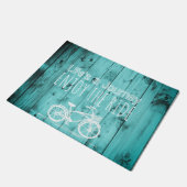 Rustic  Bicycle Blauwgroen Boho Life is een reis Deurmat (Schuin)