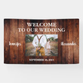 Rustic Bienvenue à notre bannière de mariage photo (Horizontal)