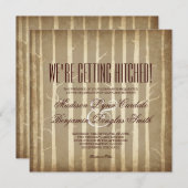Rustic Birch Aspen Trees Fall Wedding Invitations Kaart (Voorkant / Achterkant)