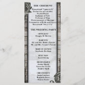 Rustic Birch Bark & Barn Board Programme de mariag (Dos)