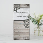 Rustic Birch Bark & Barn Board Programme de mariag (Debout devant)