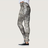Rustic Birch Bark Distressed Cracked Pattern Leggings (Links)