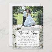 Rustic Birch Bark Mariage Photo Merci Cartes (Devant)