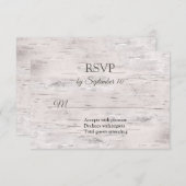 Rustic Birch Bark Wedding RSVP Kaartje (Voorkant / Achterkant)