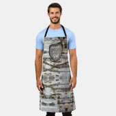 Rustic Birch Bark Wood Carved Heart Tree Mr. Schor Schort (Gedragen)