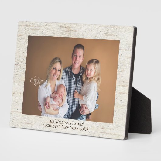 Rustic Birch Nom personnalisé Plaque photo (Côté)