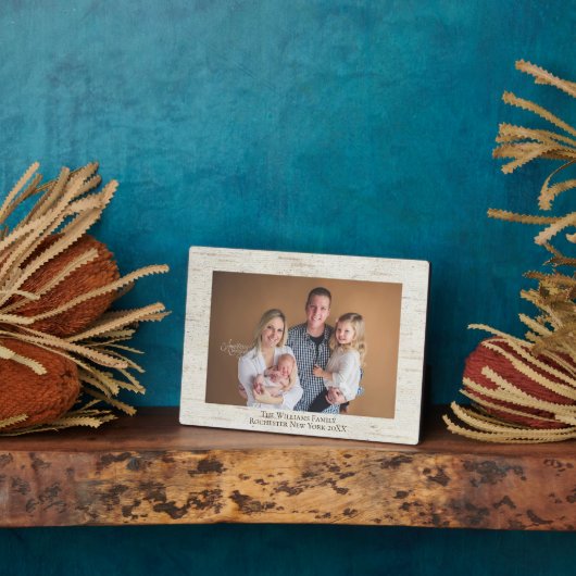 Rustic Birch Persoonlijke naam Foto Plaque Fotoplaat (Zijkant)