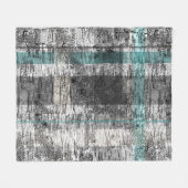 Rustic Birch Plays Print Blauwgroen Grey White Fleece Deken (Voorkant (Horizontaal))