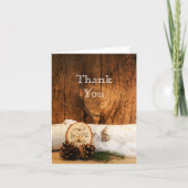 Rustic Birch Tree and Barn Wood Wedding Bedankt (Voorkant)