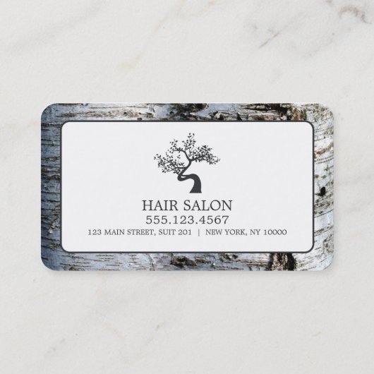 Rustic Birch Tree, Appointkaart Afsprakenkaartje (Achterkant)