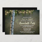Rustic Birch Tree Bachelorette Party Uitnodigingen (Voorkant / Achterkant)