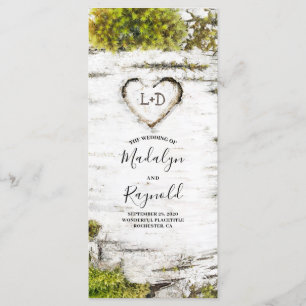 Rustic Birch Tree Heart Programmes Mariages de aut