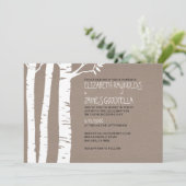 Rustic Birch Tree Wedding Invitations Kaart (Staand voorkant)