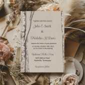 Rustic Birch Tree Woodland Wedding Invitation Kaart