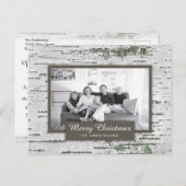 Rustic Birch Wood Kerstfoto Briefkaart (Voorkant / Achterkant)