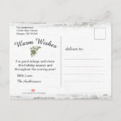 Rustic Birch Wood Kerstfoto Briefkaart (Achterkant)