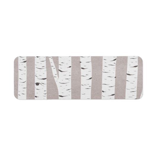 Rustic Birch Wood Trees & Branches Natural Modern Etiket (Voorkant)
