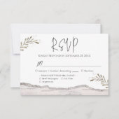 Rustic Birch Wood Wedding RSVP (Voorkant)