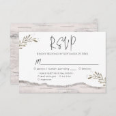 Rustic Birch Wood Wedding RSVP (Voorkant / Achterkant)