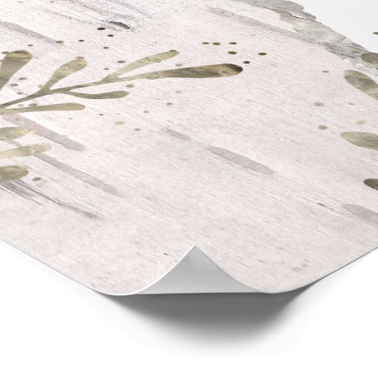 Rustic Birch Wood Wedding Welcome Sign Poster (Hoek)