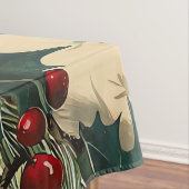 Rustic Bird en Poinsettia kerstpatroon (13) Tafelkleed (Voorbeeld)