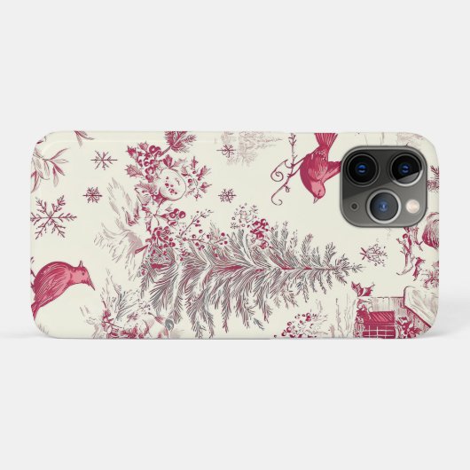 Rustic Bird en Poinsettia kerstpatroon (17) Case-Mate iPhone Case (Achterkant (horizontaal))